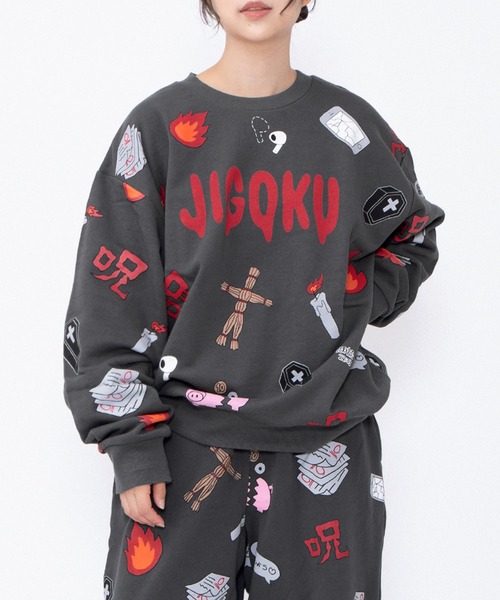 PUNYUS（プニュズ）の「【新サイズ】天国と地獄総柄スウェット（スウェット・レディース・ホワイト/スミクロ・2/1/3/4/5）」の16枚目の写真