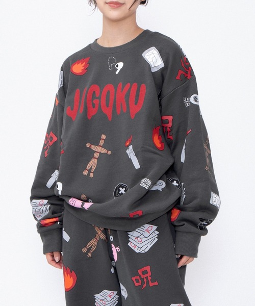 PUNYUS（プニュズ）の「【新サイズ】天国と地獄総柄スウェット（スウェット・レディース・ホワイト/スミクロ・2/1/3/4/5）」の18枚目の写真