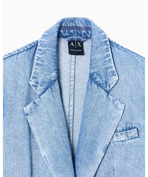 ARMANI EXCHANGE（アルマーニエクスチェンジ）の「【A|X アルマーニ エクスチェンジ】ライトブルーデニム ブレストジャケット（テーラードジャケット・レディース・インディゴブルー・4/2/0）」の3枚目の写真
