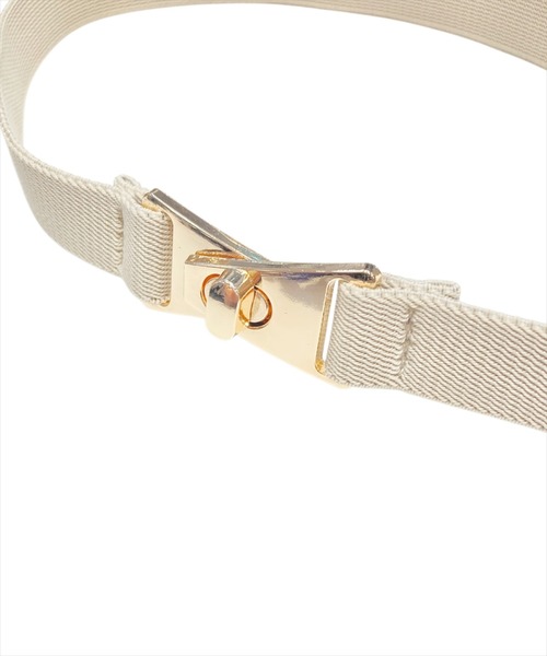 WILLSELECTION（ウィルセレクション）の「ゴールドバックルゴムベルト（ベルト・レディース・ブラック/オフホワイト・FREE）」の4枚目の写真