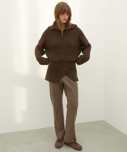 LA PEAU DE GEM】flare knit pants/フレアニットパンツ（その他パンツ