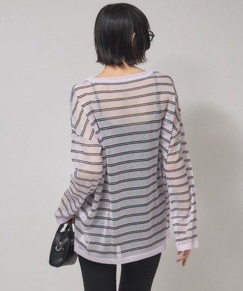 leimn(レイムン)の「シアーボーダープルオーバー(Tシャツ/カットソー・レディース・ブラック/ピンク・M)」の14枚目の写真