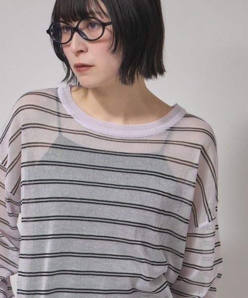leimn(レイムン)の「シアーボーダープルオーバー(Tシャツ/カットソー・レディース・ブラック/ピンク・M)」の13枚目の写真