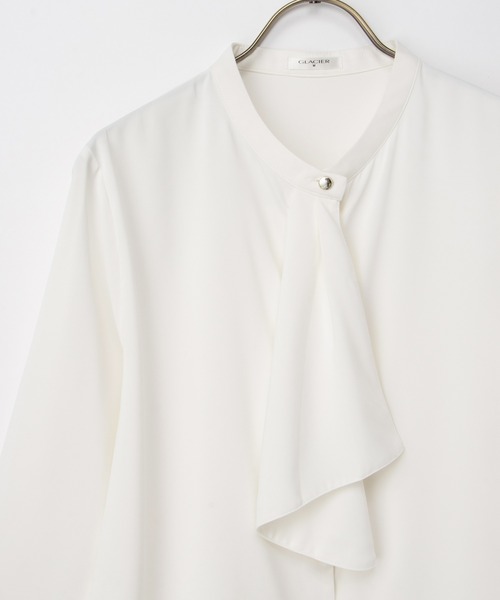 Honeys（ハニーズ）の「６分袖ボウタイブラウス（シャツ/ブラウス・レディース・ホワイト/ホワイト系その他/ブラック系その他/ライトブルー/ライトグレー・M/3L/S/LL/L）」の20枚目の写真