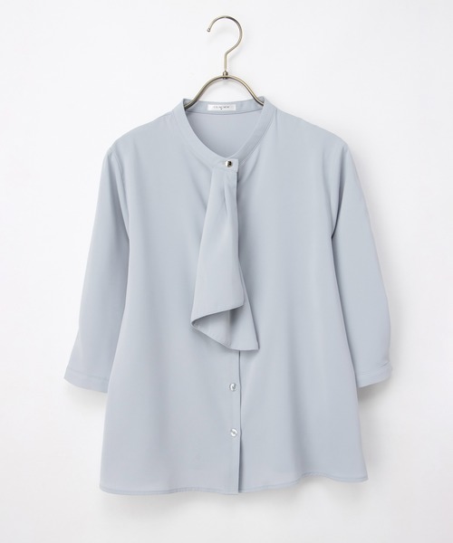 Honeys（ハニーズ）の「６分袖ボウタイブラウス（シャツ/ブラウス・レディース・ホワイト/ホワイト系その他/ブラック系その他/ライトブルー/ライトグレー・M/3L/S/LL/L）」の21枚目の写真