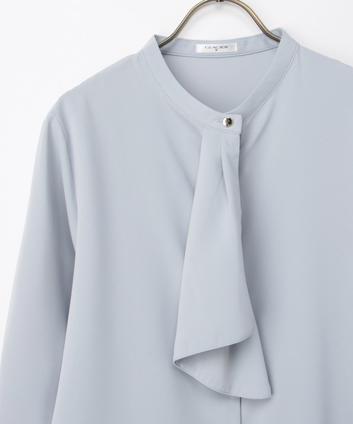 Honeys（ハニーズ）の「６分袖ボウタイブラウス（シャツ/ブラウス・レディース・ホワイト/ホワイト系その他/ブラック系その他/ライトブルー/ライトグレー・M/3L/S/LL/L）」の22枚目の写真