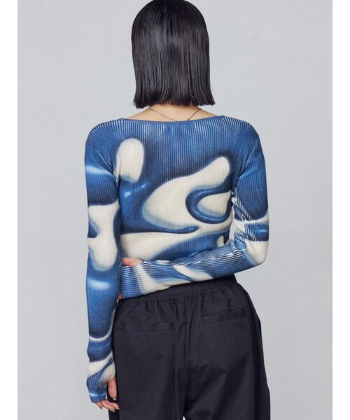 EMODA（エモダ）の「フロントレースアップフィットニット（ニット/セーター・レディース・ホワイト/グレー/ネイビー・FREE）」の13枚目の写真