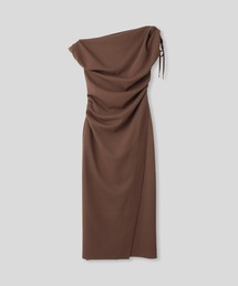 Asymmetric Off-Shoulder Drape One Piece オフショルアシメトリー