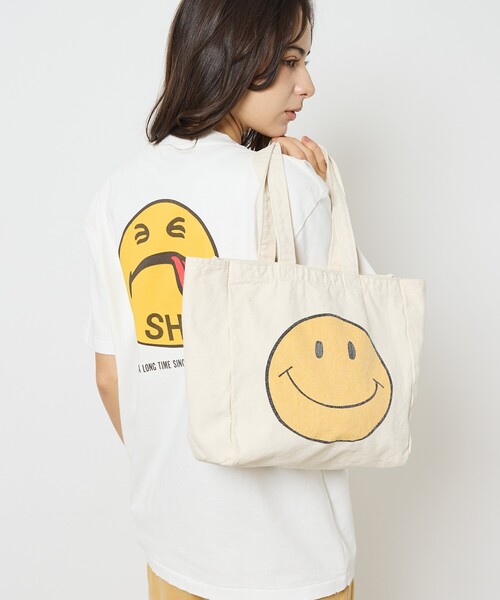 JACKSON MATISSE(ジャクソンマティス)の「【HANDTEX×Masayoshi Watanabe /ハンドテックス/ ハンドテックス 】SMILE BAG/スマイルトートバッグ(トートバッグ・メンズ・ホワイト系その他・フリー)」の2枚目の写真