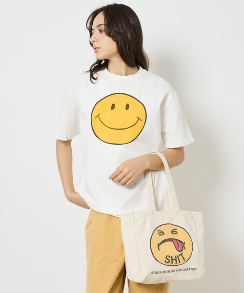 JACKSON MATISSE(ジャクソンマティス)の「【HANDTEX×Masayoshi Watanabe /ハンドテックス/ ハンドテックス 】SMILE BAG/スマイルトートバッグ(トートバッグ・メンズ・ホワイト系その他・フリー)」の3枚目の写真