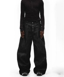 WARAIJOGO（ワライジョウゴ）の「メンズ リジッド バギーデニム Y2K Aライン 韓国 ストリート(BDS)（デニムパンツ）」