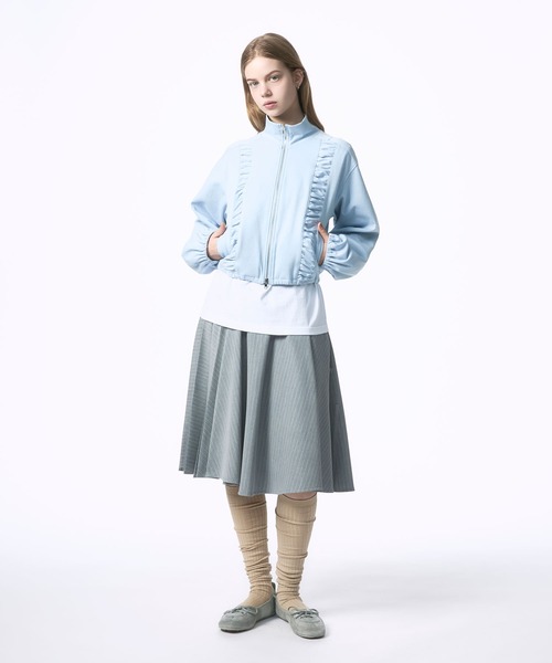 Nora Lily elle(ノラリリーエル)の「【Nora Lily】「elle」Gather Short Blouson(テーラードジャケット・レディース・ダークグレー/ベビーピンク/スカイブルー・FREE)」の21枚目の写真