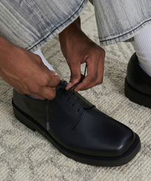 FIRENZE ATELIER（フィレンツェアトリエ）の「[SECOND.A] スクエアトミニマルダービーシューズ2NDF5000GB[ブラック]（ドレスシューズ）」