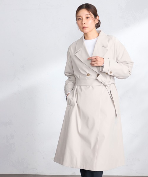 GALLORIA(ギャローリア)の「【はっ水・防花粉】ゆるトレンチコート(トレンチコート・レディース・グレイッシュベージュ/ネイビー・L/LL/M/S)」の3枚目の写真