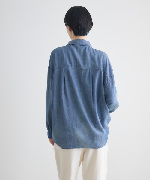 Paradise Picnic（パラダイスピクニック）の「WEB限定 Dignite Collier シアーデニムシャツ（シャツ/ブラウス・レディース・ブラック/ブルー・FREE）」の4枚目の写真