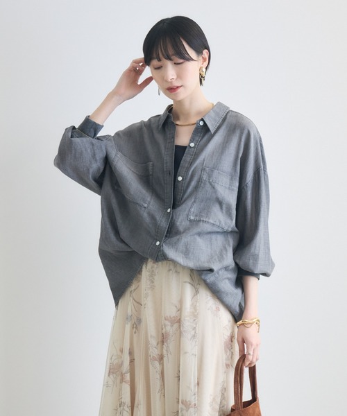 Paradise Picnic（パラダイスピクニック）の「WEB限定 Dignite Collier シアーデニムシャツ（シャツ/ブラウス・レディース・ブラック/ブルー・FREE）」の19枚目の写真