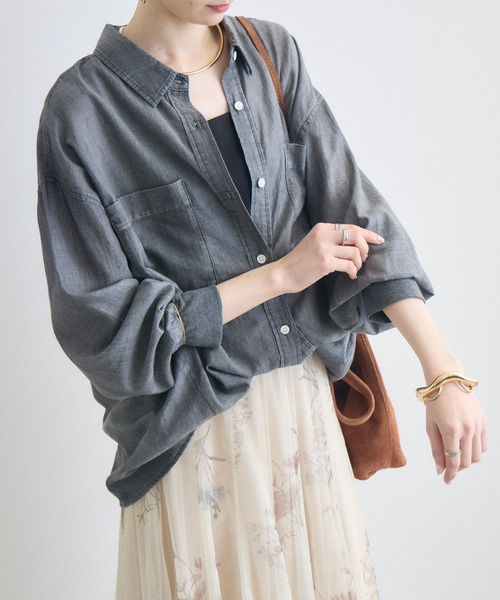 Paradise Picnic（パラダイスピクニック）の「WEB限定 Dignite Collier シアーデニムシャツ（シャツ/ブラウス・レディース・ブラック/ブルー・FREE）」の22枚目の写真