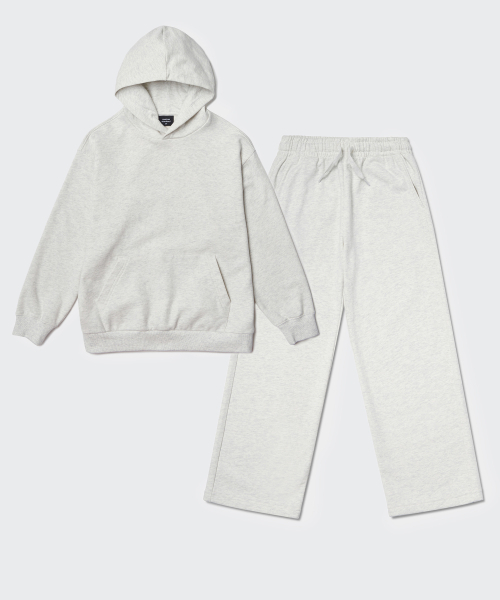 MUSINSA STANDARD KIDS（ムシンサスタンダードキッズ）の「オーバーサイズフードパーカースウェットシャツ＆ラウンジスウェットパンツセットアップ[オートミール]（セットアップ・レディース・その他・100/110/120/130/140/150/160）」の3枚目の写真