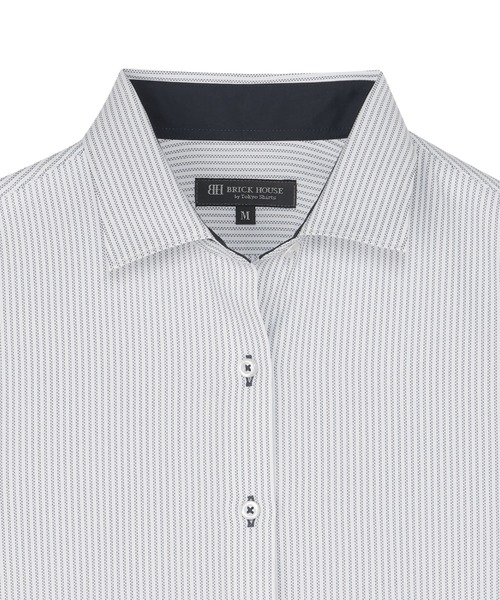 TOKYO SHIRTS（トウキョウシャツ）の「COFREX 形態安定ノンアイロン ワイド 長袖ビジネスワイシャツ（ビジネスシャツ・レディース・ブルー・S/M）」の5枚目の写真