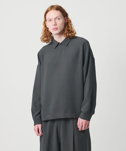 UNITED ARROWS & SONS by DAISUKE OBANA（ユナイテッドアローズアンドサンズバイダイスケオバナ）の「＜D.O UNITED ARROWS BY DAISUKE OBANA＞Ⅰ COL SETIN/LS PL 26SS/ポロシャツ（ポロシャツ・メンズ・グレー系・XL/L/M/S）」の2枚目の写真