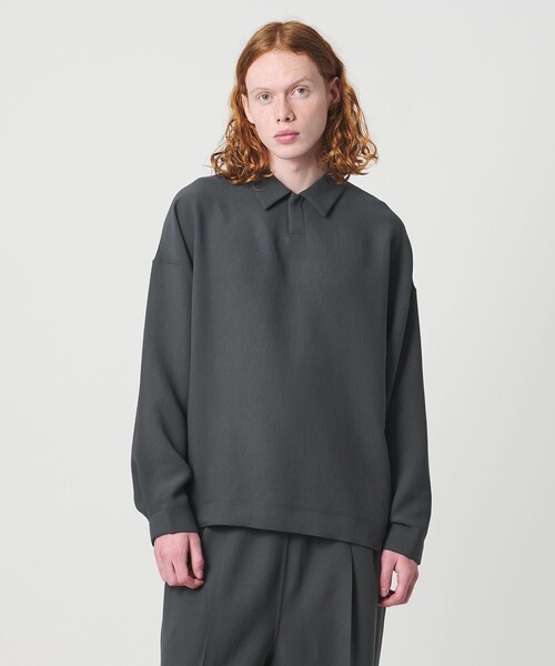 UNITED ARROWS & SONS by DAISUKE OBANA（ユナイテッドアローズアンドサンズバイダイスケオバナ）の「＜D.O UNITED ARROWS BY DAISUKE OBANA＞Ⅰ COL SETIN/LS PL 26SS/ポロシャツ（ポロシャツ・メンズ・グレー系・XL/L/M/S）」の3枚目の写真