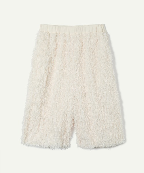 leinwande（ラインヴァンド）の「Feather Baggy Shorts（その他パンツ・レディース・ホワイト/ブラック・ONE SIZE）」の4枚目の写真