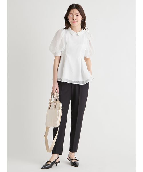 CELFORD（セルフォード）の「【洗える】テーパードパンツ（その他パンツ・レディース・ブラック/アイボリー/イエロー・38/36/34）」の4枚目の写真