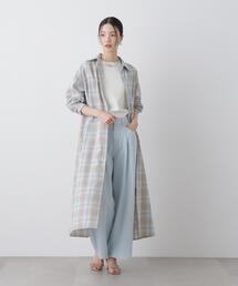 NANO universe | オンブレーツイルチェックシャツワンピース(シャツワンピース)