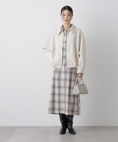 NANO universe（ナノユニバース）の「オンブレーツイルチェックシャツワンピース（シャツワンピース・レディース・ブルー/ベージュ/アイボリー・FREE）」の10枚目の写真