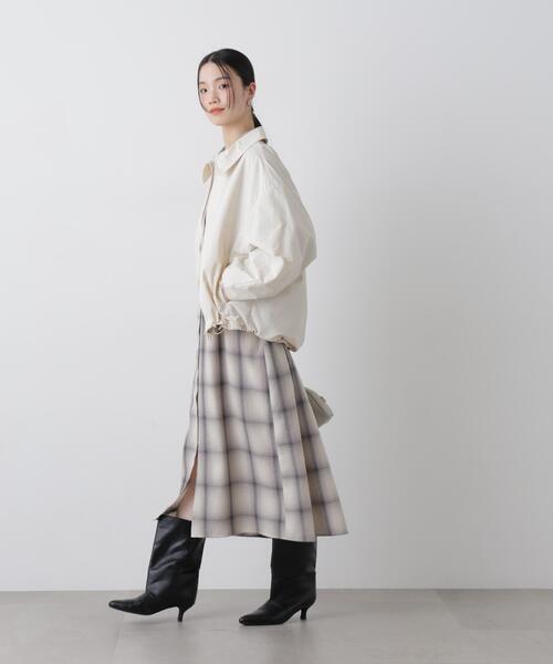 NANO universe（ナノユニバース）の「オンブレーツイルチェックシャツワンピース（シャツワンピース・レディース・ブルー/ベージュ/アイボリー・FREE）」の11枚目の写真