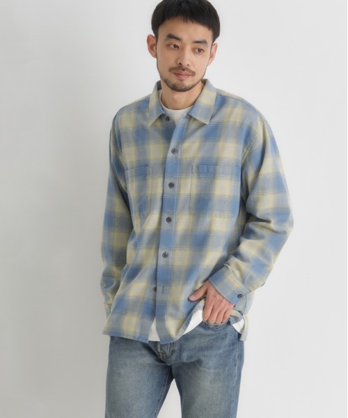 BACK NUMBER（バックナンバー）の「【BACK NUMBER】 オンブレチェック 長袖シャツ (ワークシャツ / ヴィンテージライク / 羽織り)（シャツ/ブラウス・メンズ・ブラック/ホワイト/ブルー・M/L/XL/S）」の16枚目の写真