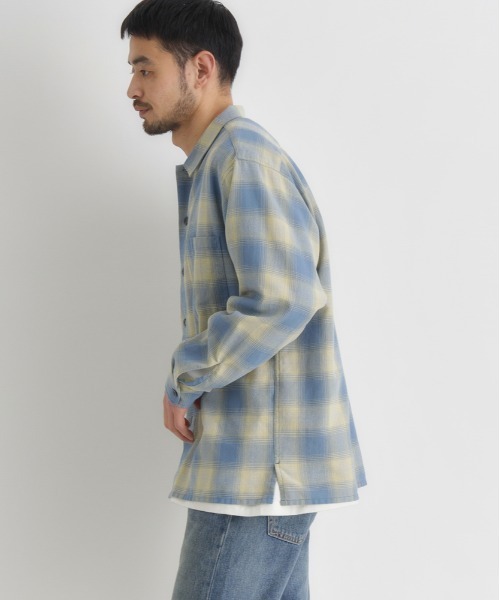 BACK NUMBER（バックナンバー）の「【BACK NUMBER】 オンブレチェック 長袖シャツ (ワークシャツ / ヴィンテージライク / 羽織り)（シャツ/ブラウス・メンズ・ブラック/ホワイト/ブルー・M/L/XL/S）」の17枚目の写真