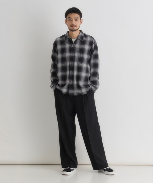 BACK NUMBER（バックナンバー）の「【BACK NUMBER】 オンブレチェック 長袖シャツ (ワークシャツ / ヴィンテージライク / 羽織り)（シャツ/ブラウス・メンズ・ブラック/ホワイト/ブルー・M/L/XL/S）」の4枚目の写真