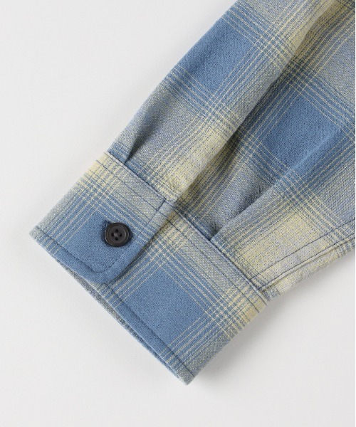 BACK NUMBER（バックナンバー）の「【BACK NUMBER】 オンブレチェック 長袖シャツ (ワークシャツ / ヴィンテージライク / 羽織り)（シャツ/ブラウス・メンズ・ブラック/ホワイト/ブルー・M/L/XL/S）」の8枚目の写真