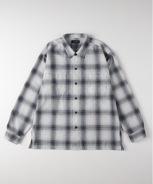 BACK NUMBER（バックナンバー）の「【BACK NUMBER】 オンブレチェック 長袖シャツ (ワークシャツ / ヴィンテージライク / 羽織り)（シャツ/ブラウス・メンズ・ブラック/ホワイト/ブルー・M/L/XL/S）」の12枚目の写真