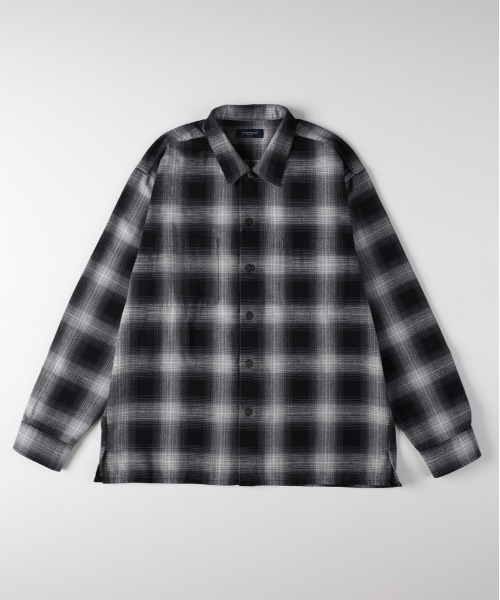 BACK NUMBER（バックナンバー）の「【BACK NUMBER】 オンブレチェック 長袖シャツ (ワークシャツ / ヴィンテージライク / 羽織り)（シャツ/ブラウス・メンズ・ブラック/ホワイト/ブルー・M/L/XL/S）」の14枚目の写真