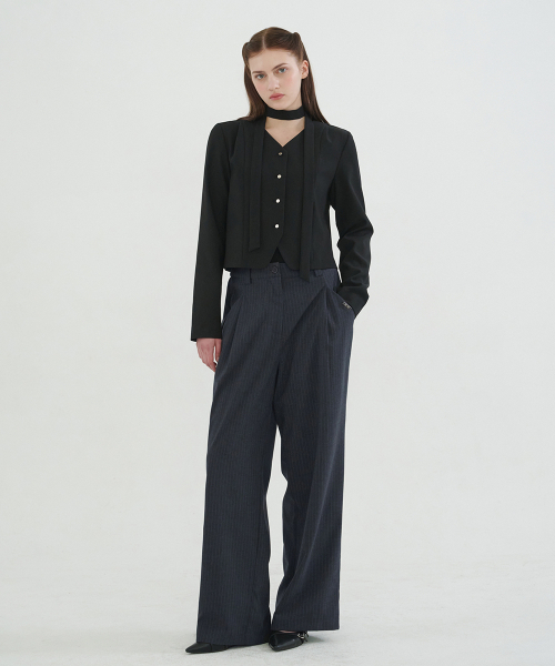 MICANE（ミケーネ）の「アニマストライプワンタックワイドスラックス（スラックス・レディース・ブラック/チャコール・X-SMALL/SMALL/MEDIUM/LARGE/X-LARGE/XX-LARGE）」の7枚目の写真
