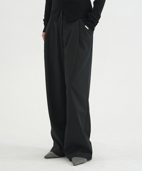 MICANE（ミケーネ）の「アニマストライプワンタックワイドスラックス（スラックス・レディース・ブラック/チャコール・X-SMALL/SMALL/MEDIUM/LARGE/X-LARGE/XX-LARGE）」の11枚目の写真