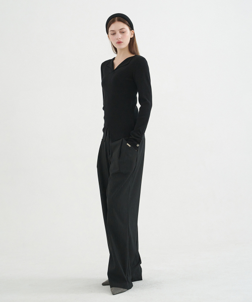 MICANE（ミケーネ）の「アニマストライプワンタックワイドスラックス（スラックス・レディース・ブラック/チャコール・X-SMALL/SMALL/MEDIUM/LARGE/X-LARGE/XX-LARGE）」の13枚目の写真