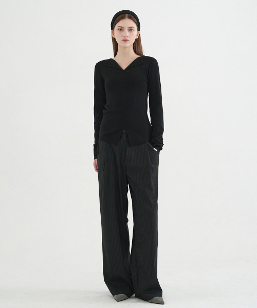MICANE（ミケーネ）の「アニマストライプワンタックワイドスラックス（スラックス・レディース・ブラック/チャコール・X-SMALL/SMALL/MEDIUM/LARGE/X-LARGE/XX-LARGE）」の14枚目の写真