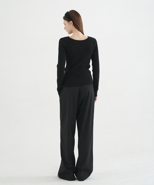 MICANE（ミケーネ）の「アニマストライプワンタックワイドスラックス（スラックス・レディース・ブラック/チャコール・X-SMALL/SMALL/MEDIUM/LARGE/X-LARGE/XX-LARGE）」の15枚目の写真