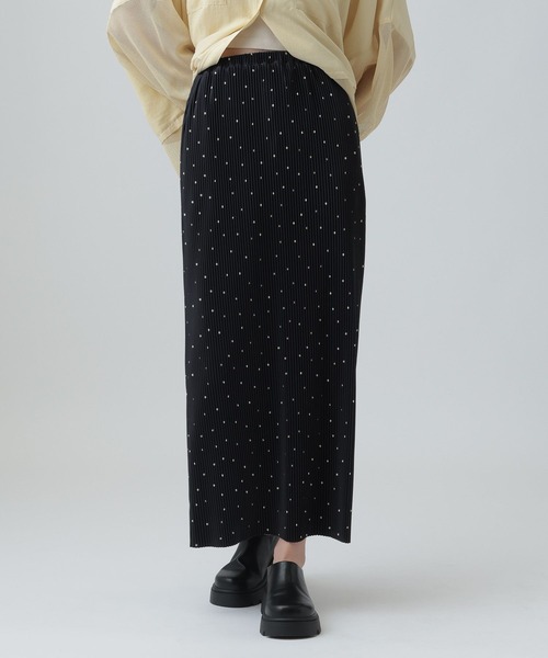 LEPSIM（レプシィム）の「《セルフカット可能》プリーツスカート　656675（スカート・レディース・ドット/ブラック/レオパード/ライトブルー・FREE）」の5枚目の写真