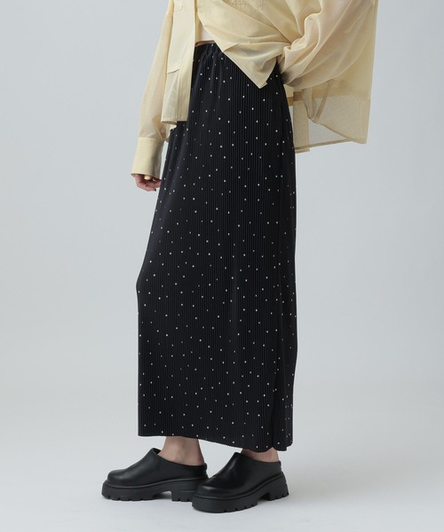 LEPSIM（レプシィム）の「《セルフカット可能》プリーツスカート　656675（スカート・レディース・ドット/ブラック/レオパード/ライトブルー・FREE）」の6枚目の写真