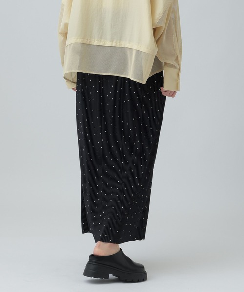LEPSIM（レプシィム）の「《セルフカット可能》プリーツスカート　656675（スカート・レディース・ドット/ブラック/レオパード/ライトブルー・FREE）」の7枚目の写真