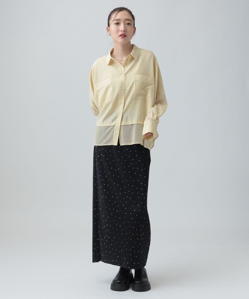 LEPSIM（レプシィム）の「《セルフカット可能》プリーツスカート　656675（スカート・レディース・ドット/ブラック/レオパード/ライトブルー・FREE）」の8枚目の写真