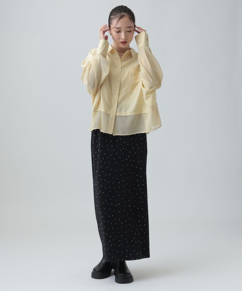 LEPSIM（レプシィム）の「《セルフカット可能》プリーツスカート　656675（スカート・レディース・ドット/ブラック/レオパード/ライトブルー・FREE）」の10枚目の写真