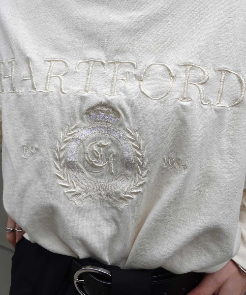 CORNERS（コーナーズ）の「ピグメント刺繍オーバーサイズロンT（Tシャツ/カットソー・レディース・グレイッシュベージュ/アイボリー/ネイビー/チャコールグレー・FREE）」の14枚目の写真