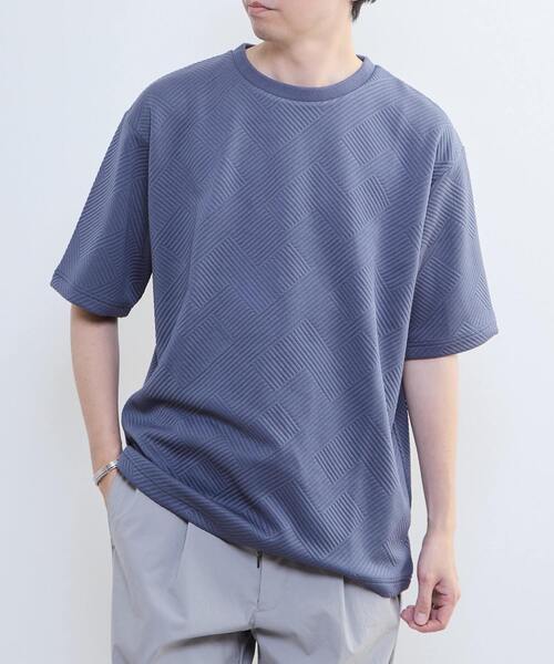 MASTER FRAME（マスターフレーム ）の「【MASTER FRAME/マスターフレーム】ブリスタージャガードクルーネックTシャツ（Tシャツ/カットソー・メンズ・ホワイト/ブルーグレー/ブラック・3/4/2）」の3枚目の写真