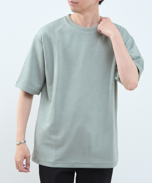 MASTER FRAME(マスターフレーム )の「【MASTER FRAME/マスターフレーム】ブリスタージャガードクルーネックTシャツ(Tシャツ/カットソー・メンズ・ホワイト/ブルーグレー/ブラック/ミント・3/4/2)」の5枚目の写真