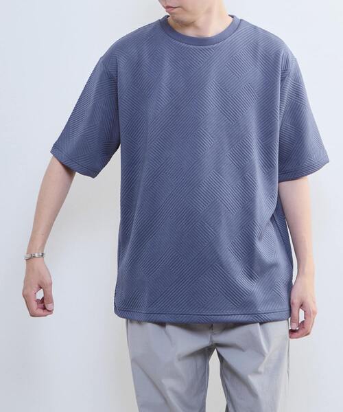 MASTER FRAME(マスターフレーム )の「【MASTER FRAME/マスターフレーム】ブリスタージャガードクルーネックTシャツ(Tシャツ/カットソー・メンズ・ホワイト/ブルーグレー/ブラック/ミント・3/4/2)」の10枚目の写真